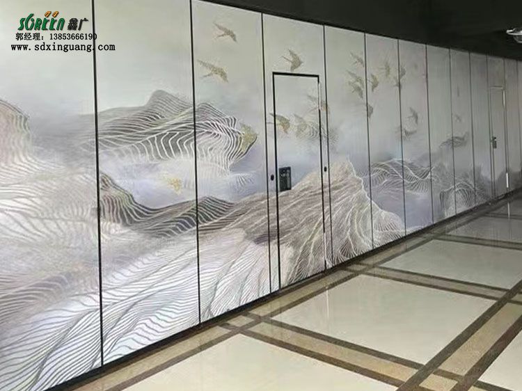 濰坊活動隔斷廠家酒店活動隔斷墻，展廳折疊推拉門，移動屏風高隔